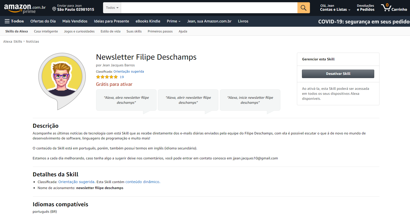 Alexa Skill — Newsletter Reader (Filipe Deschamps)