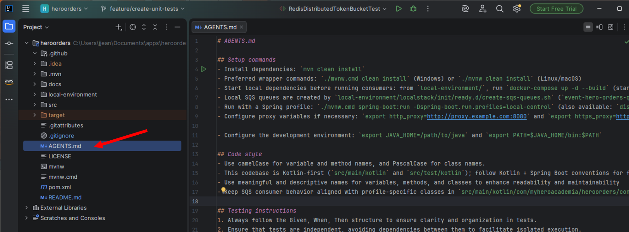 Arquivo copilot-instructions.md criado na pasta .github